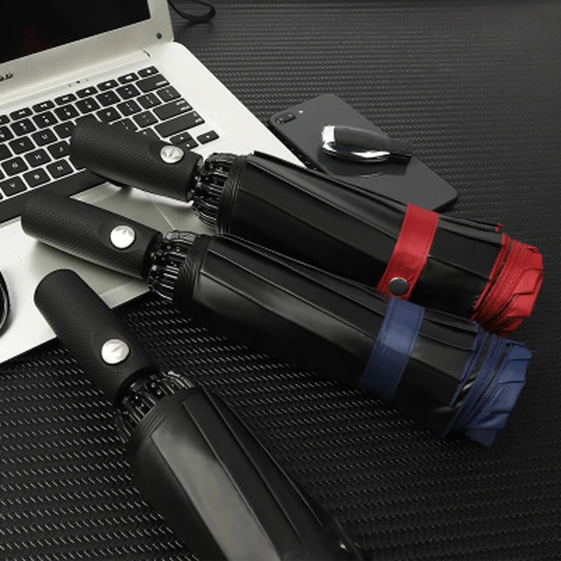 

110*32*62 Cm New Reverse Automatic Rain Umbrella 12-Bone Folding Double Sunshade Reflective Car Umbrella Car Accessories