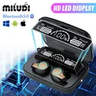 Беспроводные Bluetooth наушники M18, TWS наушники с сенсорным управлением, светодиодный цифровой дисплей, водонепроницаемые наушники для всех смартфонов с микрофоном