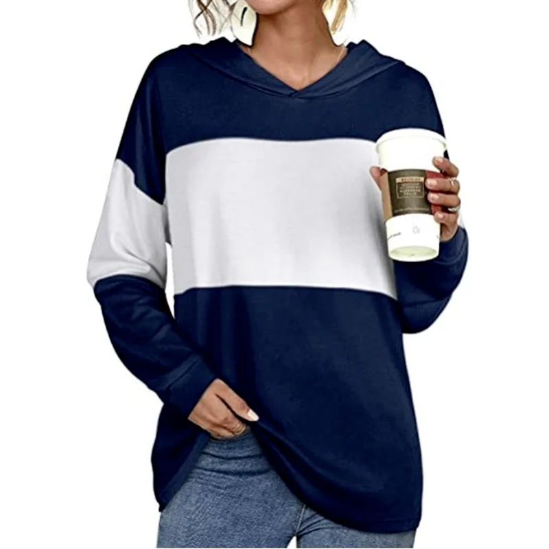 

Women's European and American Fall/winter 2021 New Hit Color Hooded Long-sleeved Casual Sweater Women