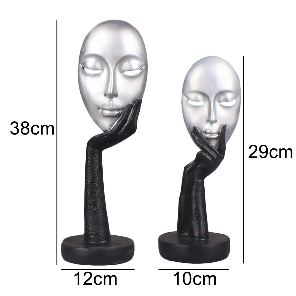 Miniature Figurines Abstract Human Face Model Resin Statues for Decoration Art Craft Desktop Sculpture Office Home Decor Statue | Дом и сад