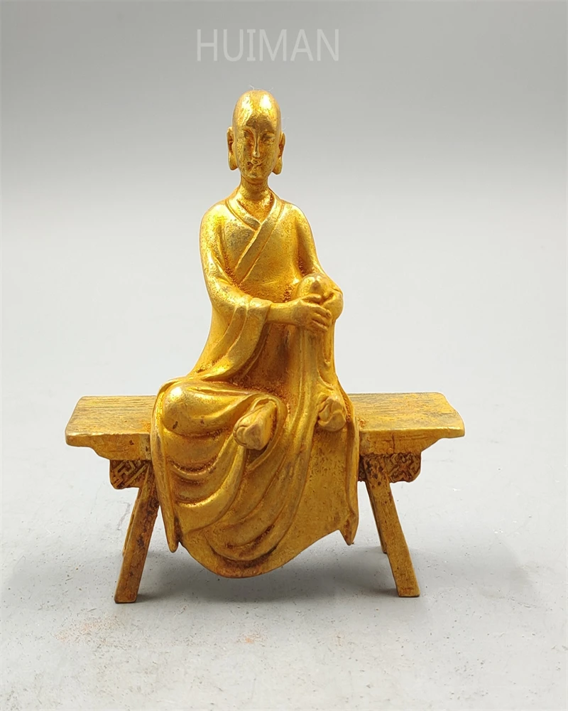 

Collection China Gilding Brass Bench Buddha Sculpture Metal Crafts Home Decoration