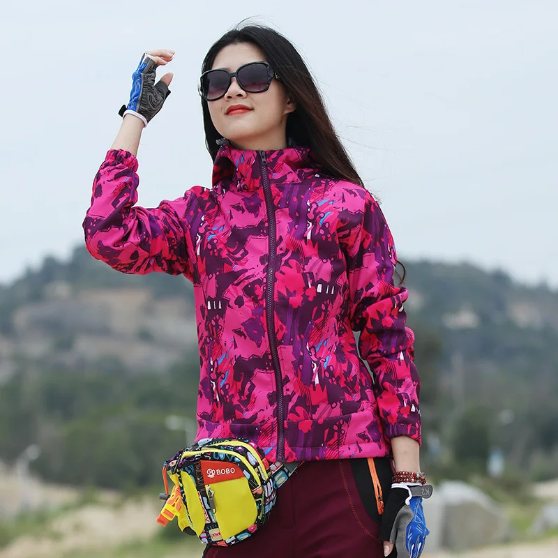 Осенне-зимняя камуфляжная Мягкая флисовая куртка для женщин ветрозащитная