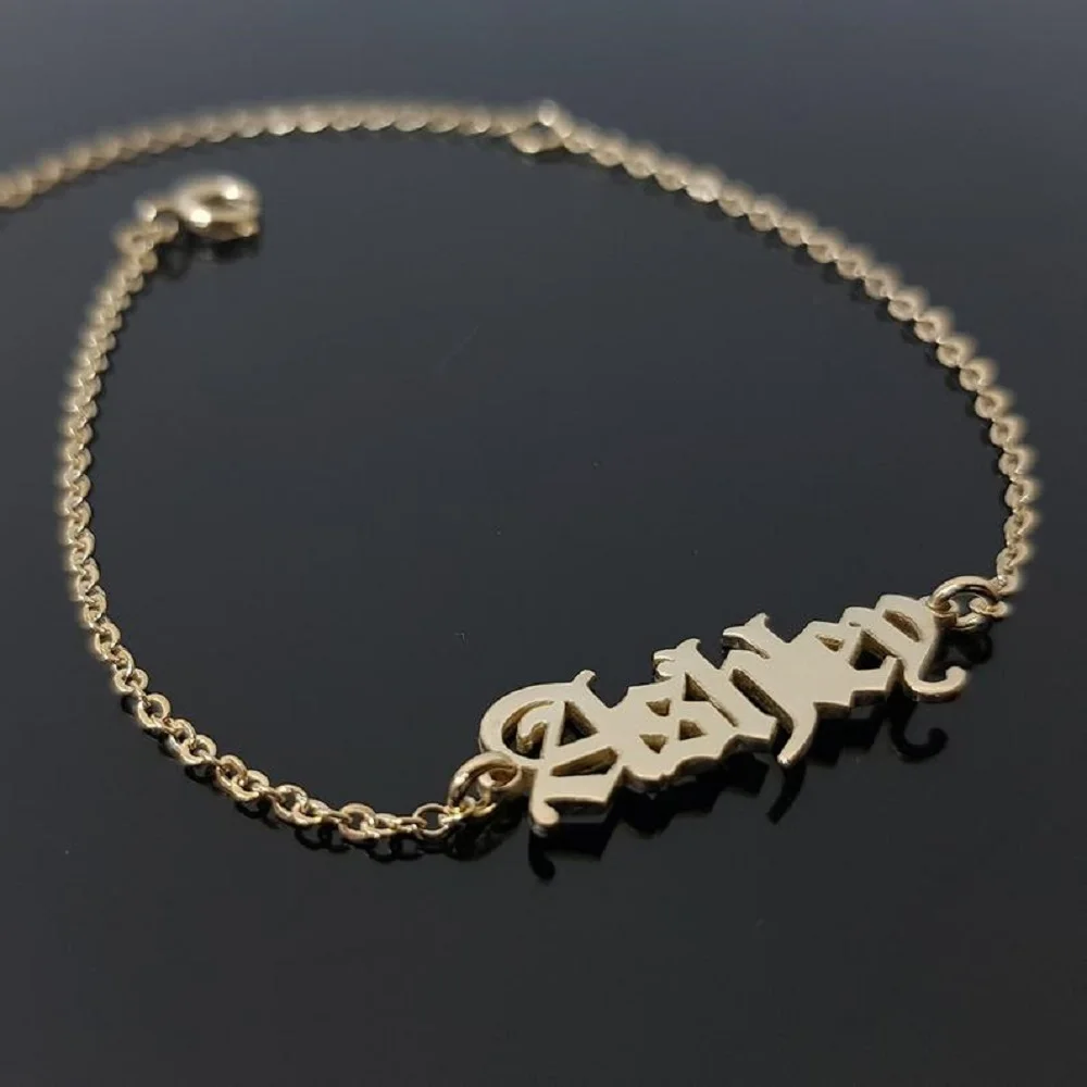 Personalized Custom Name Bracelet Charms Handmade Women Kids Jewelry Engraved Handwriting Signature Love Message Customized Gift engraved signature charm silver bracelet customized handwritten on tag bangle personalized fashion gift jewelry