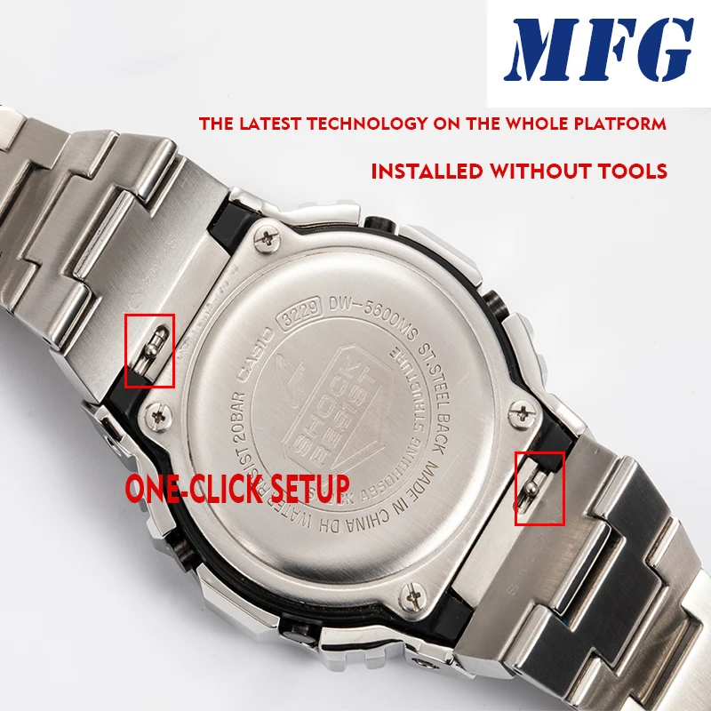 MFG ремешок для часов DW5600 и чехол из нержавеющей стали металлический браслет
