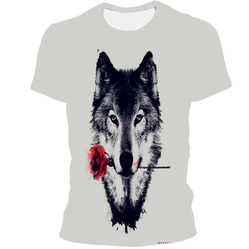 

Summer New Style 3D Printing Animal Casual T-Shirt Oversized Street Men's Round Neck Short Sleeve Animal Shirt