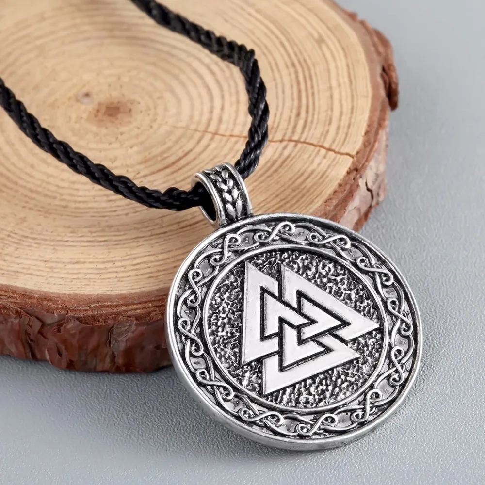 Viking модные ожерелья Nodic Vikings кулон с рунами серебряное ожерелье Valknut оригинальный