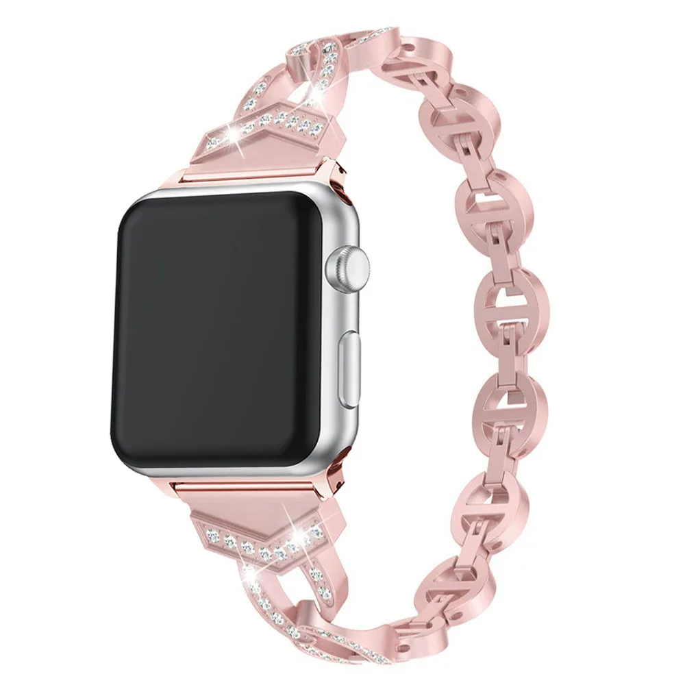 

Alloy Stainless Steel Metal Apple Watch Band with Rhinestone for Women iWatch Band 38mm iWatch Band 42mm Apple Watch Bands 44mm