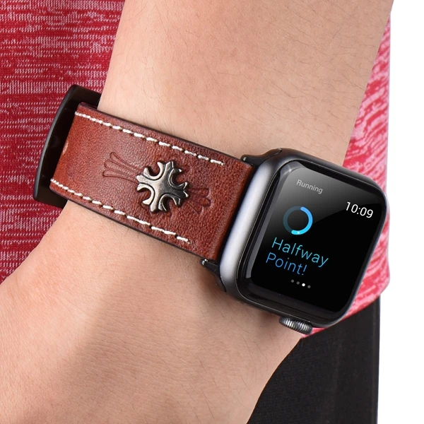 Роскошный ремешок из натуральной кожи петлевой для Apple Watch серии 1 2 3 4 модный ремешок для iWatch 42 мм 38 мм 40 мм 44 мм серия 5