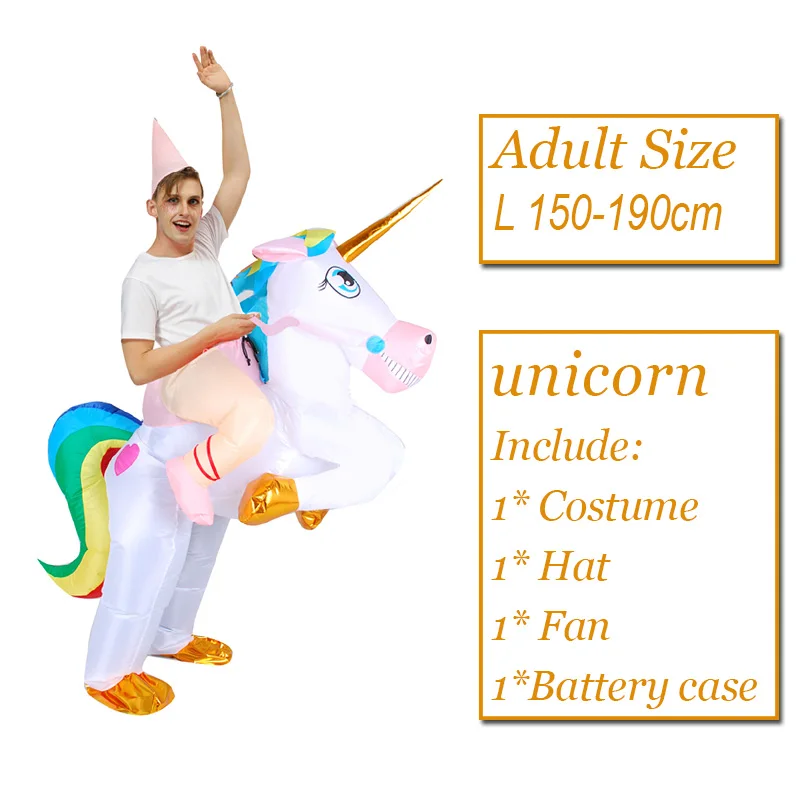 unicorn Adult 1032A Детский Надувной Костюм с динозавром, вечерние костюмы с единорогом-инопланетянами, костюм «Единорог», маскарадный костюм на Хэллоуин для взрослых - Цвет: unicorn Adult 1032A