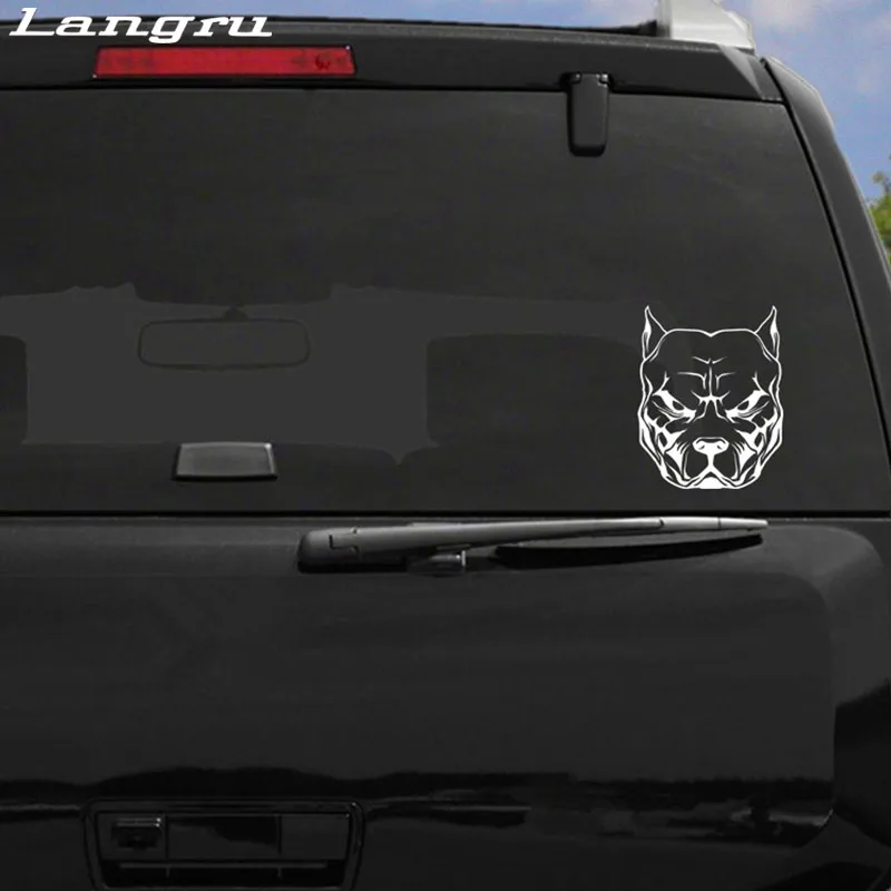 Langru 19x15 см Рисунок собаки питбулл Pitbull забавный стикер для автомобиля Лобовое