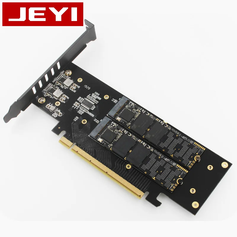 

JEYI iHyper m.2 X16 TO 4X NVME PCIE3.0 GEN3 X16 TO 4*NVME RAID CARD PCI-E VROC CARD RAID Hyper M.2X16 M2X16 4X X4 NVME*4 RAID