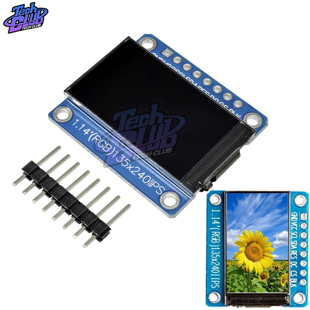 1,14 дюймов ips OLED дисплей модуль ЖК-экран 135*240 RGB TFT для Arduino ST7789 ЖК-плата SPI полноцветный HD OLED 8pin DIY