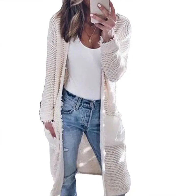 

Autumn Womens Lady Long Sleeve Plain Knitted Coat Cardigan Jacket Knitwear Outwear Tops