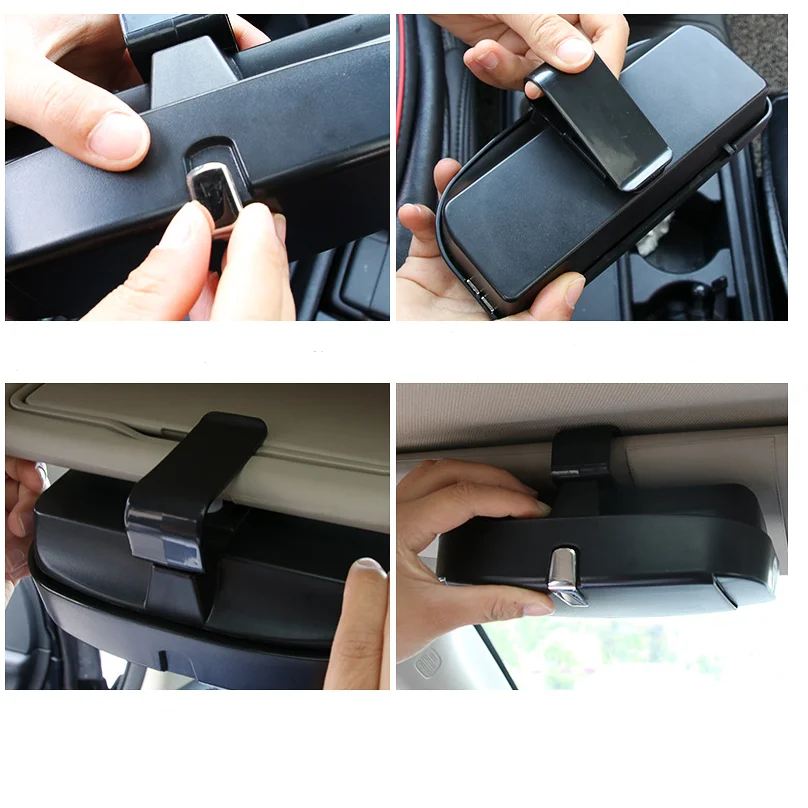 

Newly Universial Car Glasses Box Storage Holder Sunglasses Case Car Case Holder Clip Eyeglasses Holder Protective Box