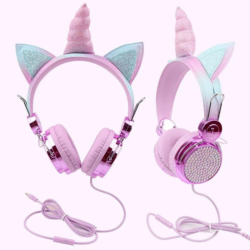 

Cute Head-mounted Children's Wired Headset Mobile Computer Universal Headset Portable Audio Video Headphone
