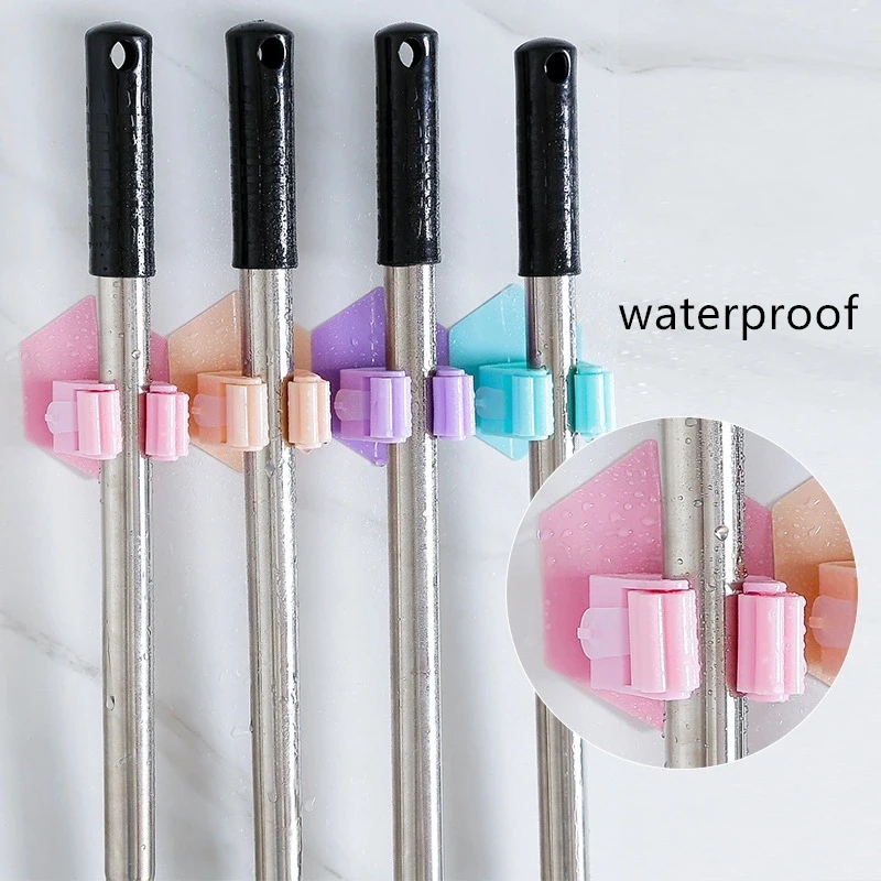 Настенный держатель для швабры и метлы 4 шт.|Подставки хранения стеллажи| |