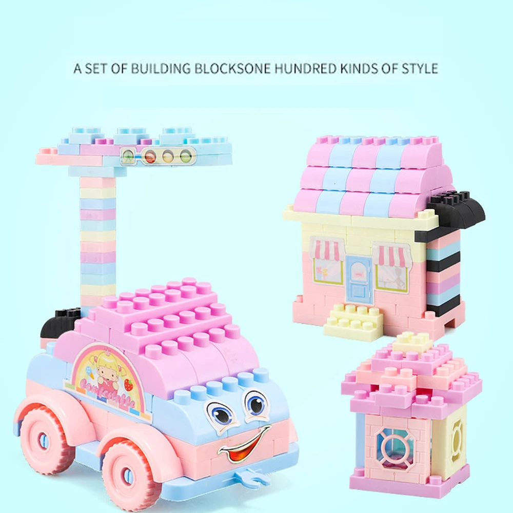 

574pcs Macarons Building Blocks City Classic Creative Bricks Model Children's Intelligence DIY Kindergarten Puzzles Toys For kid