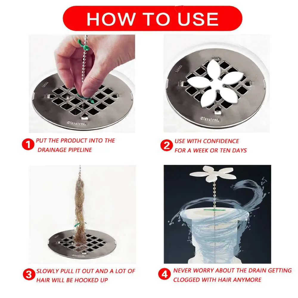OYT душевая цепочка для очистки волос парик фильтр кухонной раковины Ловец слива