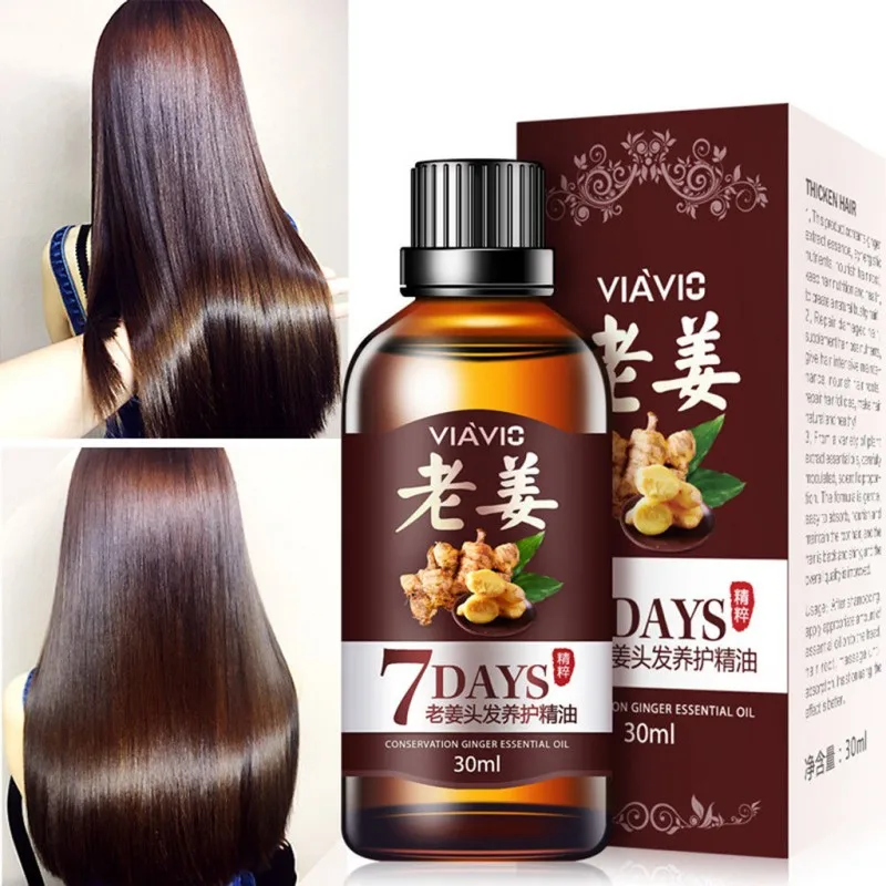 Hot sale Fast Hair Growth Dense Regrowth Ginger Serum Oil Anti Loss Treatment Essence Bin Wild Hair Growth Tools Hair Care 30ml