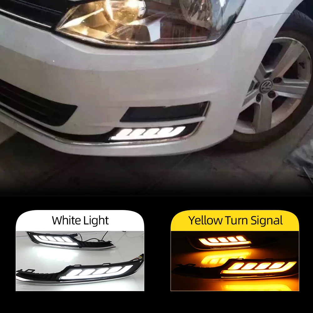 Автомобильная проблесковая 2 шт. для VW Volkswagen Golf 7 2013 2016 светодиодный DRL Дневной