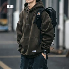 2022 High Quality Thin Fleece Hoodie Japanese Streetwear Hip Hop Sweatshirt Men Clothing Korean Couple Pullover Harajuku Coat