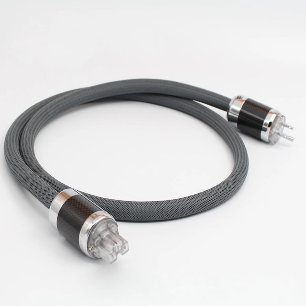 

Hi end OFC Silver Plated HIFI US AC Audio Power Cable ,Carbon fiber Rhodium Plated Power Plug AC Cable Line