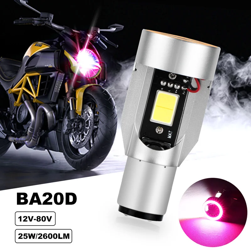 Ba20d светодиодный светильник для головы мотоцикла синий красный ангельский глаз