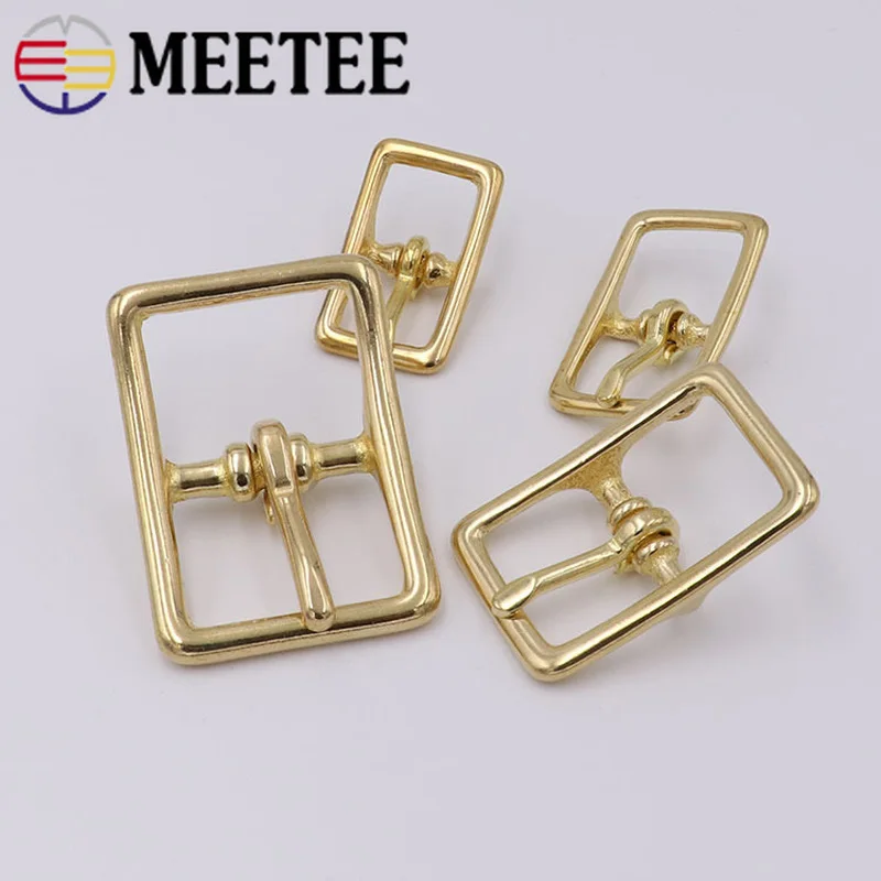 Meetee2pcs 13/16/20/26 мм Чистая латунь пряжки ремня Медь сумка ремень Регулировка