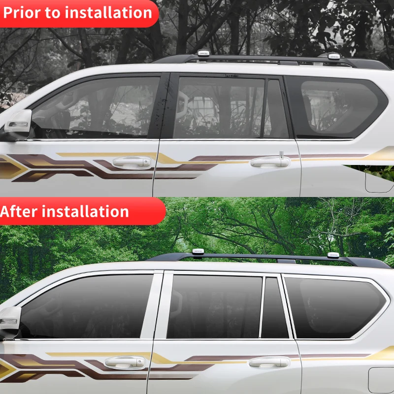 Для 2010-2021 Toyota Land Cruiser Prado 150 Fj150 Lc150 2020 2019 2018 украшение окна корпус блестки