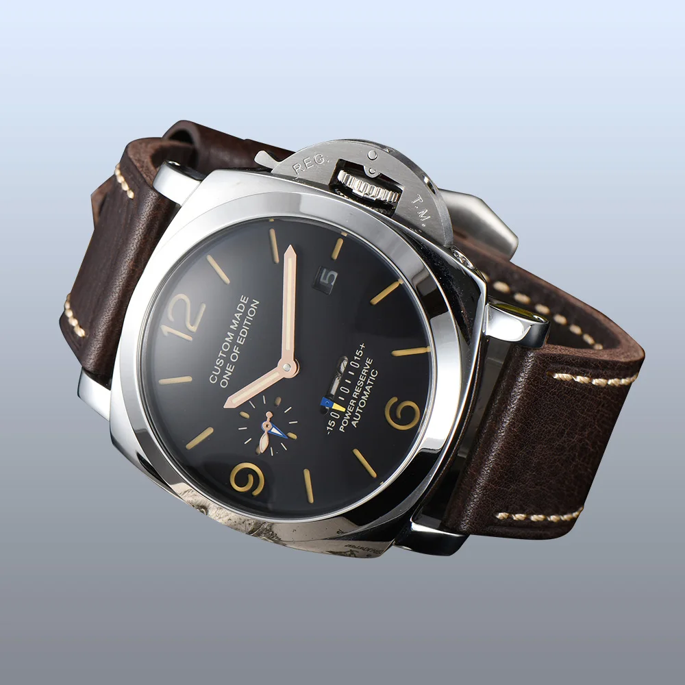 Часы Parnis с автоматическим намоткой запаса мощности 47 мм из нержавеющей стали