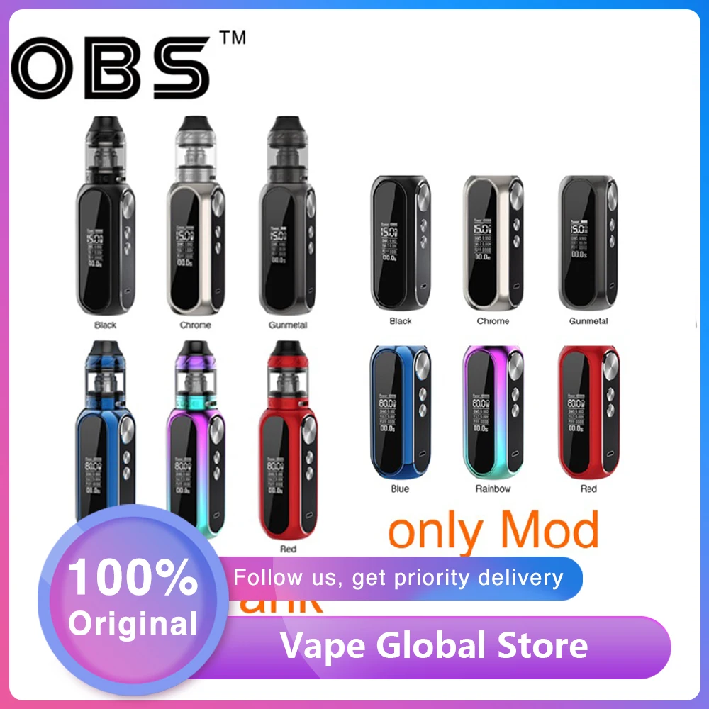 Оригинальный боксмод OBS Cube для VW 80 Вт аккумулятор 3000 мА/ч vs вейп набор с сетчатым