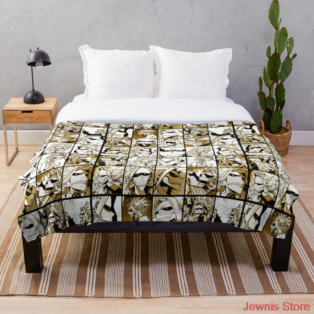 

All Might skinny version My hero academia collage Blanket Print on Demand Decorative Sherpa Blankets for Sofa bed Gift