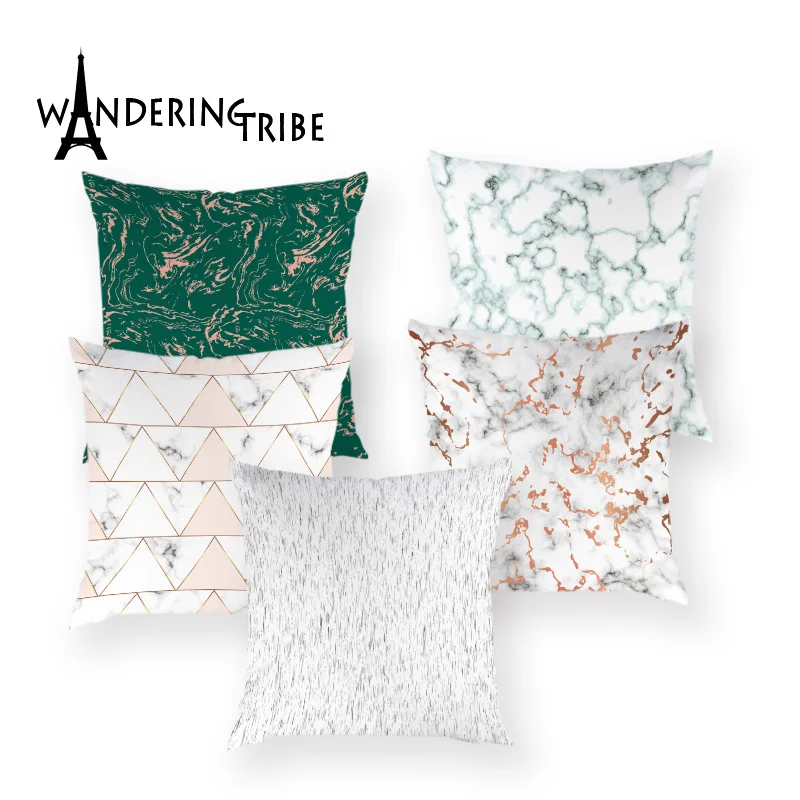 Ретро наволочки в полоску винтажные декоративные с геометрическим рисунком