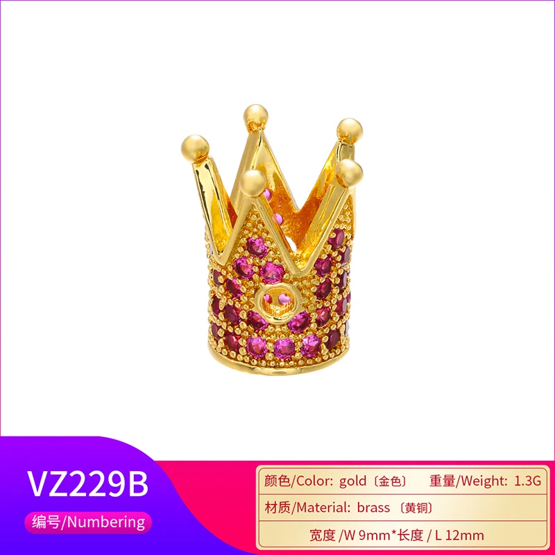 ZHUKOU 9x12 мм уникальные хрустальные бусины в форме короны для женского ожерелья