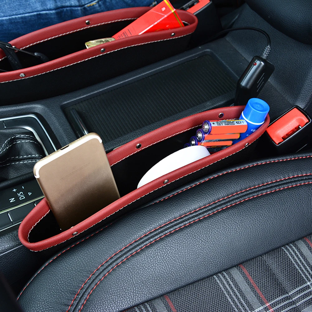 

Car Leather Storage Slit Seat Gap Pocket Multifunctional Car Interior Organizer Cup Holder Space Saver Slot Organizer Holder