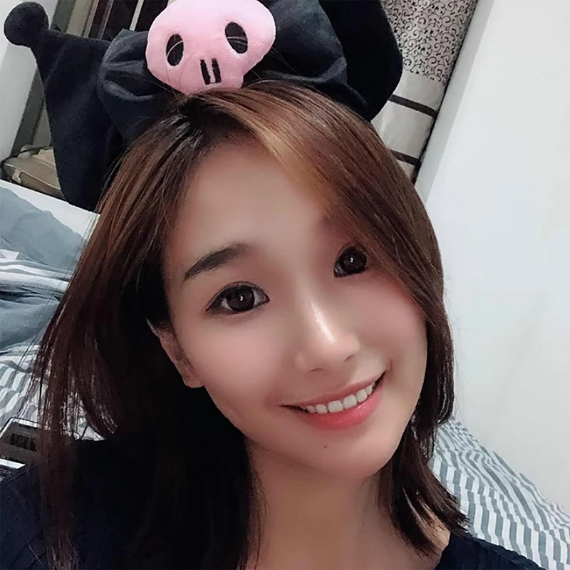 Kuromi StellaLou Kawaii Lovely Plush Girl Heart My Melody Hairpin Hair Band for Washing Face Children's Gifts |