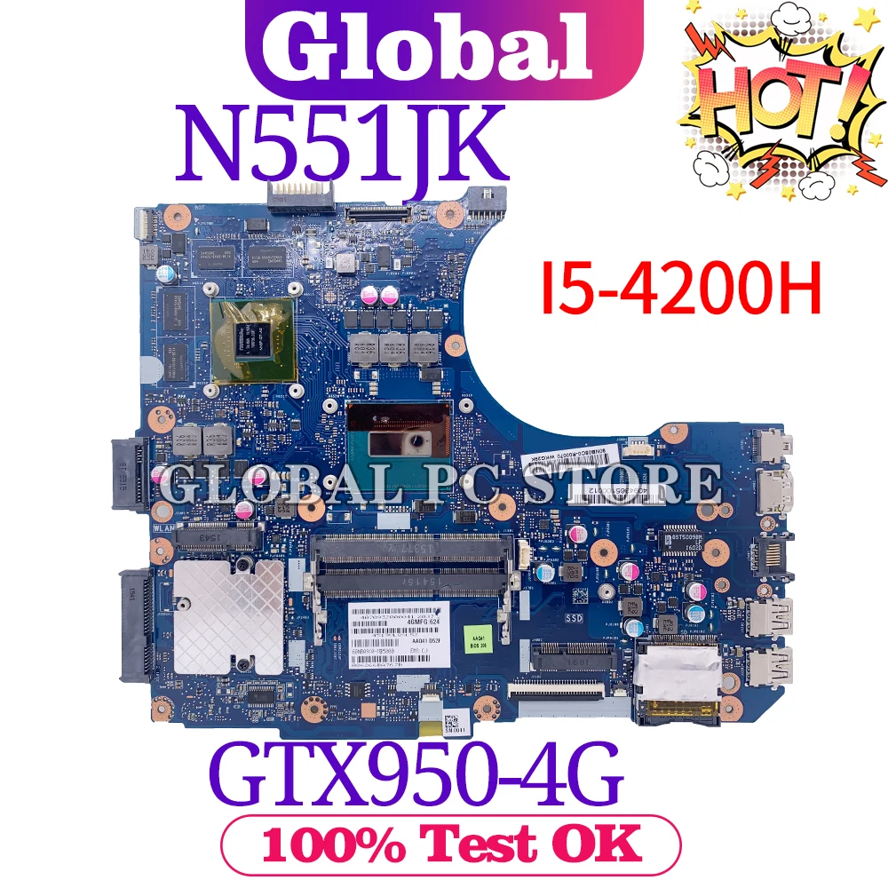 2021 N551J for ASUS G551J G551JW N551JK N551JX N551JM N551JW N551JB laptop motherboard Original mainboard 100% test OK