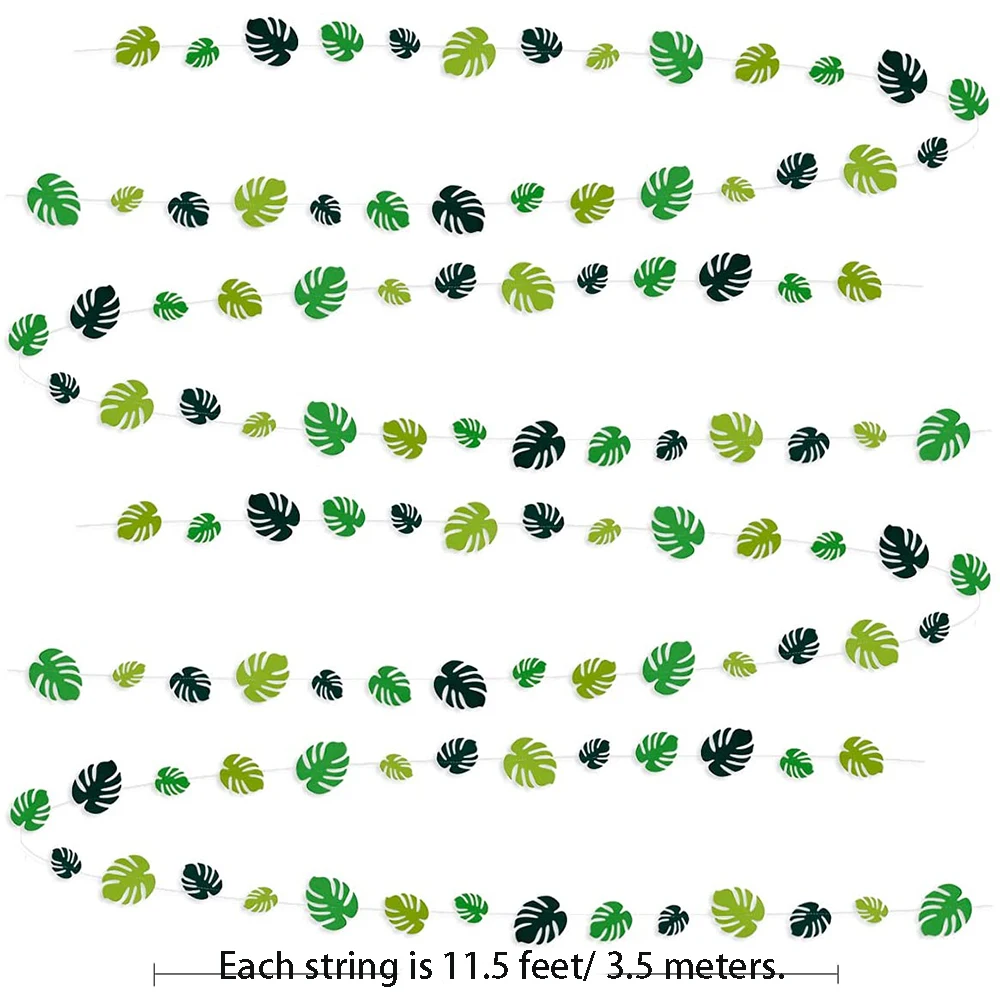 Гирлянда с зелеными пальмовыми листьями 3 5 м | Дом и сад