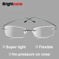 9 colors rimless non screw memory titanium no hinge flexible eyeglasses prescription rx spectacle optical glasses frame oculos
