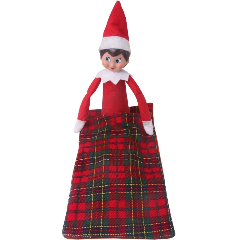 6 unids/set Navidad rojo edred&oacute;n mu&ntilde;eca vestido accesorios para ni&ntilde;os regalos de Navidad de los elfos ropa (ropa)-3