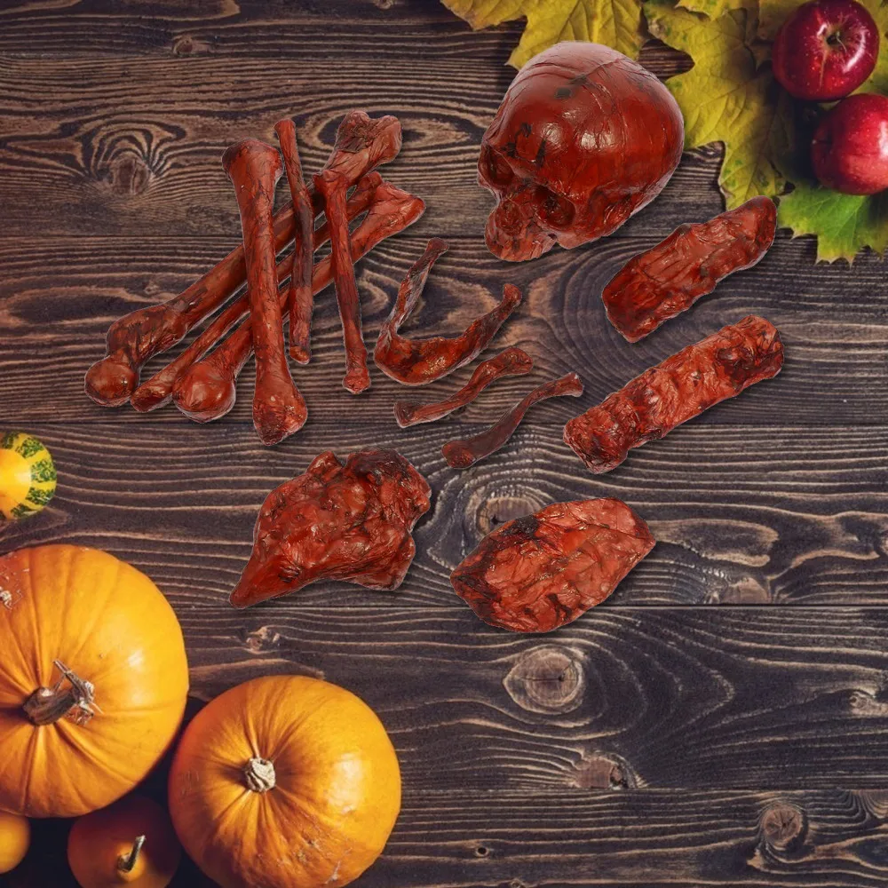 

1 set of Resin Ornaments Haunted House Prop Decors Scattered Skeleton