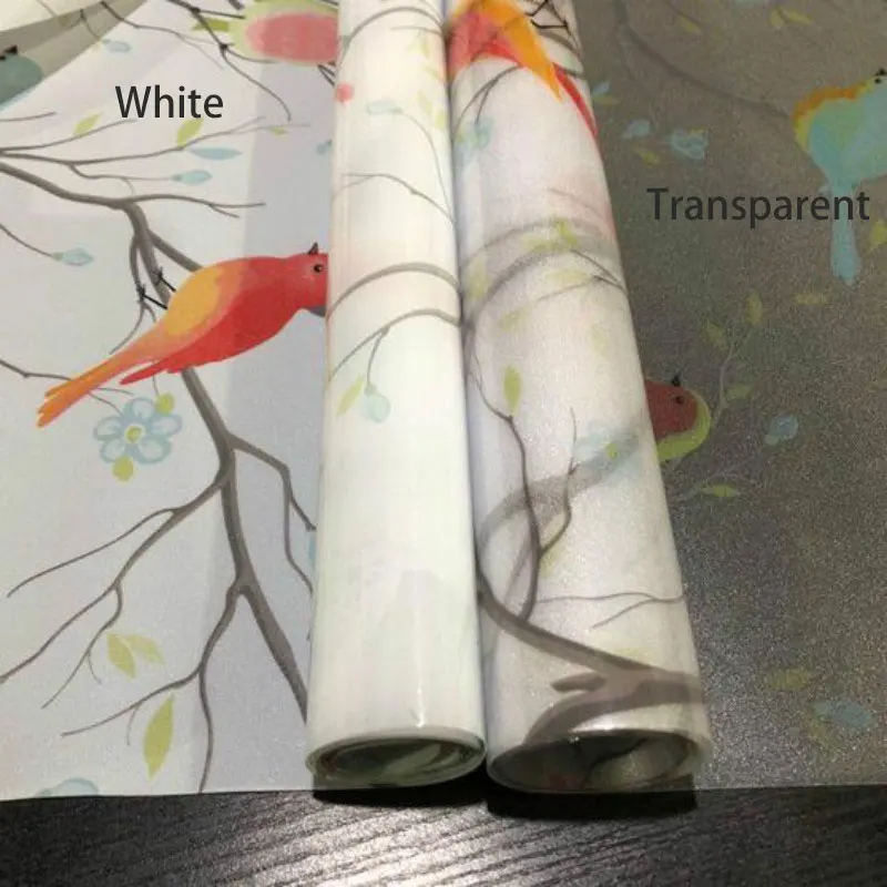 3D матовая пленка для окон неклейкая с птицами декоративная виниловая стекла