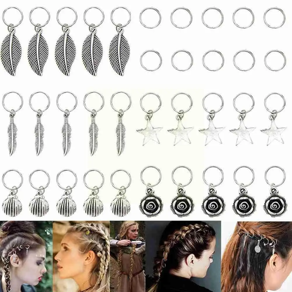 

L Metal Hair Rings Braid Dreadlocks Bead Hair Cuffs Dread Hair Accessaries Tube Charm Extension Dreadlock E1u9