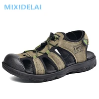 casual men outdoor sandals summer breathable flat sole beach shoes comfort soft walking hiking sandals athletic male shoes 2020