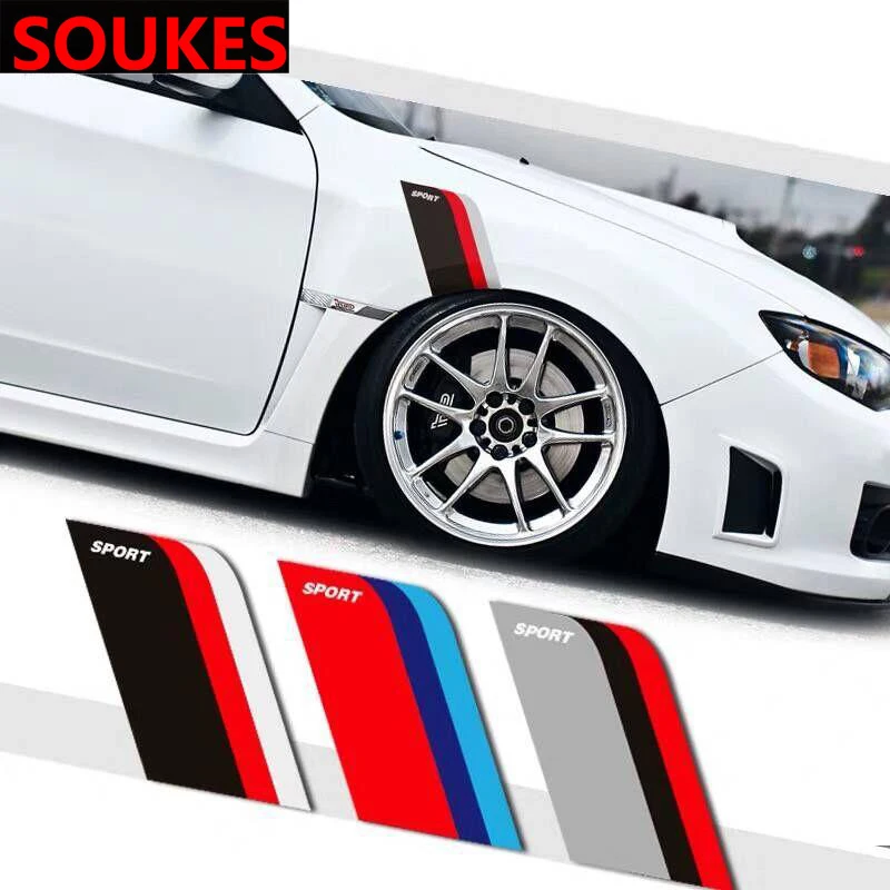 1Pair For BMW E46 E90 E60 E36 F20 X5 Ford Focus 2 3 1 Peugeot 206 307 308 Saab Car Wheel Tire Fender Bumper Strip Decoration