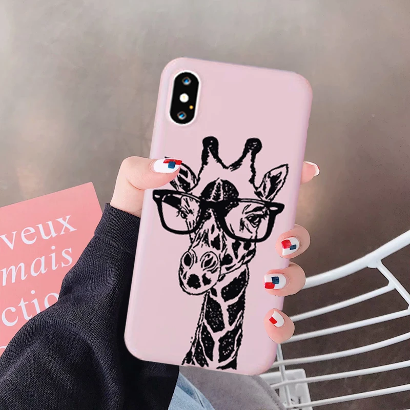 JAMULAR жилетки с изображением нарисованного жирафа Печатный Чехол для мобильного