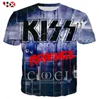 МужскаяЖенская футболка HX, летняя повседневная футболка с 3D-принтом рок-группы KISS, с коротким рукавом, в стиле Харадзюку, хип-хоп, уличная одежда