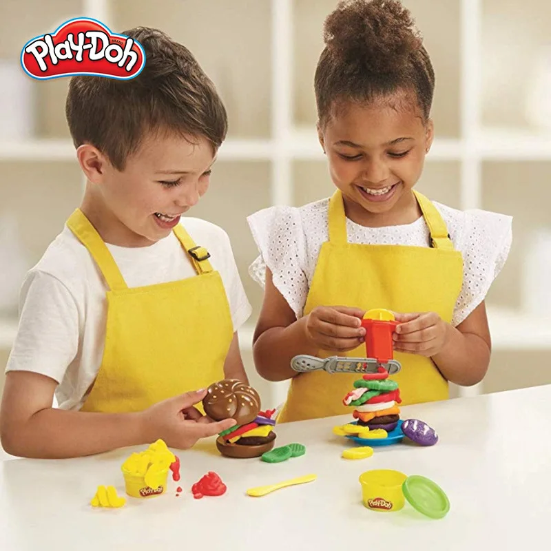 Hasbro Play Doh набор закусок гамбургеров глина цветная грязь Креативные кухонные