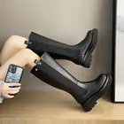 Размера плюс рыцарские сапоги, Прямые сапоги, но колени, большая туба, толстые мм, ноги, толстые и высокие женские сапоги тонкие