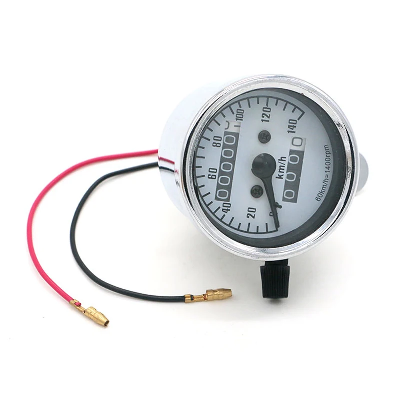 

DC 12V Universal Motorcycle Odometer Speedometer Tachometer Motorbike Refit Vintage Instrument Scooter Motor Retro Black Meter